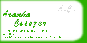 aranka csiszer business card