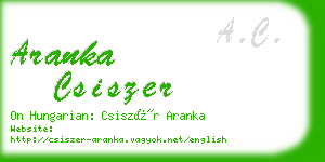 aranka csiszer business card